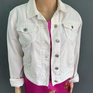 GAP Vintage 90s White Cropped Denim Women’s Jacket Size Medium